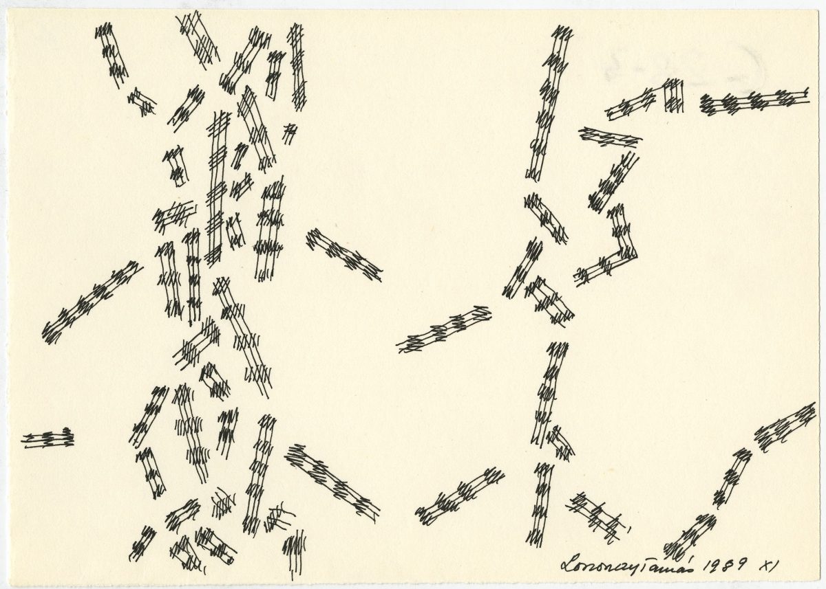 G00004(28)<br/> <b>Cím:</b> Szikárságok <br/> <b>Méret cm:</b> 15,4X21,2 <br/> <b>Készült:</b> 1989. <br/> <b>Technika:</b> tus<br/>