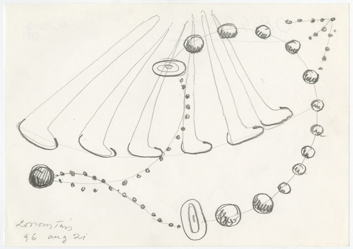 G02003(47)<br/> <b>Cím:</b> ORGONA <br/> <b>Méret cm:</b> 21,0X29,8 <br/> <b>Készült:</b> 1996. <br/> <b>Technika:</b> ceruza<br/>