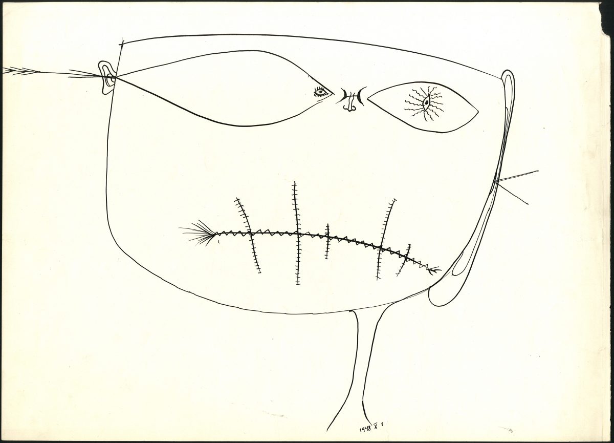 G35274(126)<br/> <b>Cím:</b> Cím nélkül <br/> <b>Méret cm:</b> 29,7x41 <br/> <b>Készült:</b> 1948 <br/> <b>Technika:</b> tus<br/>