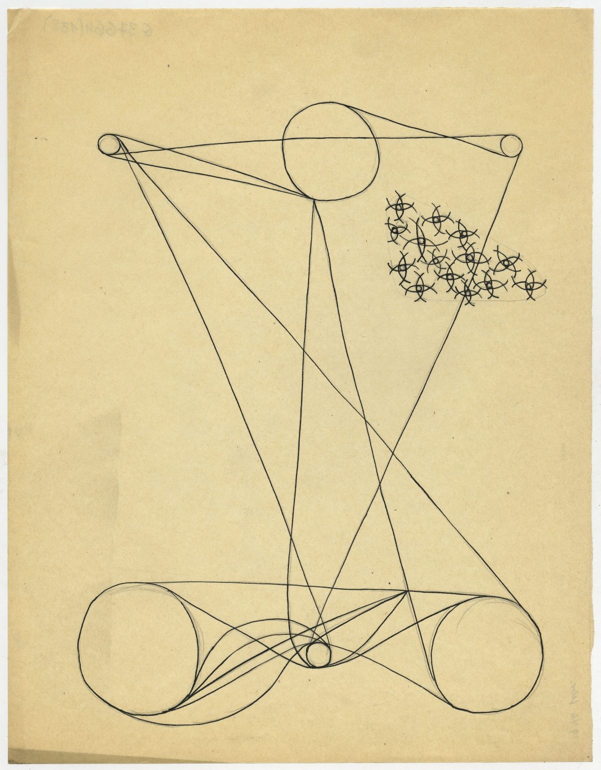 G37664(138)<br/> <b>Cím:</b> Cím nélkül <br/> <b>Méret cm:</b> 30x23,3 <br/> <b>Készült:</b> 1946. <br/> <b>Technika:</b> tus<br/>