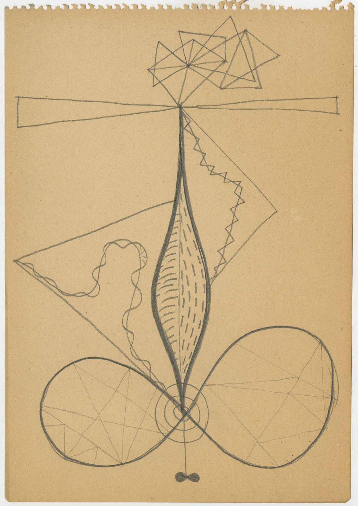 G37674(138)<br/> <b>Cím:</b> Cím nélkül <br/> <b>Méret cm:</b> 28,7x20 <br/> <b>Készült:</b> 1946. <br/> <b>Technika:</b> ceruza<br/>