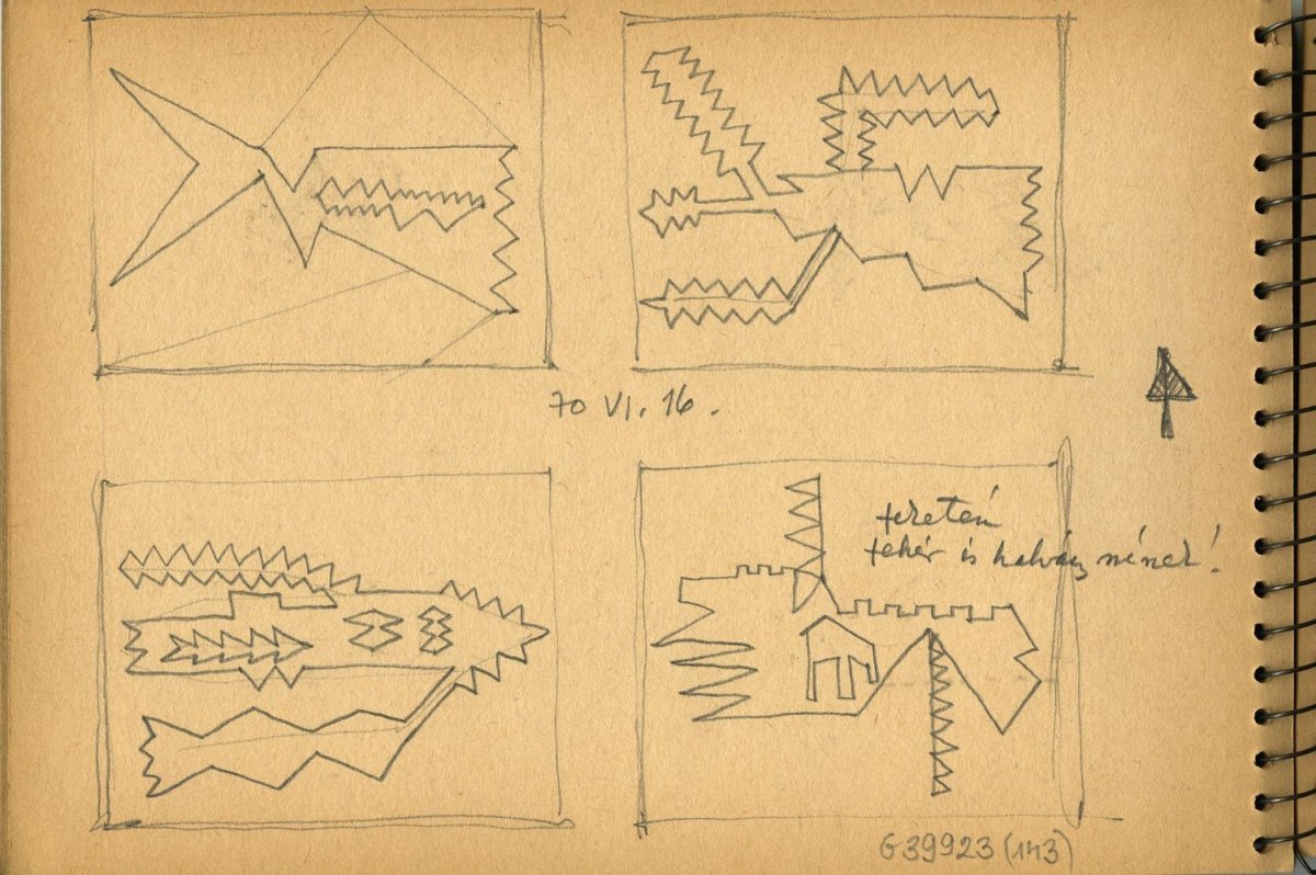 G39923(143)<br/><b>Cím:</b> Cím nélkül<br/><b>Méret (cm):</b> 16,5x23,8<br/><b>Készült:</b> 1970.<br/><b>Technika:</b> ceruza<br/>