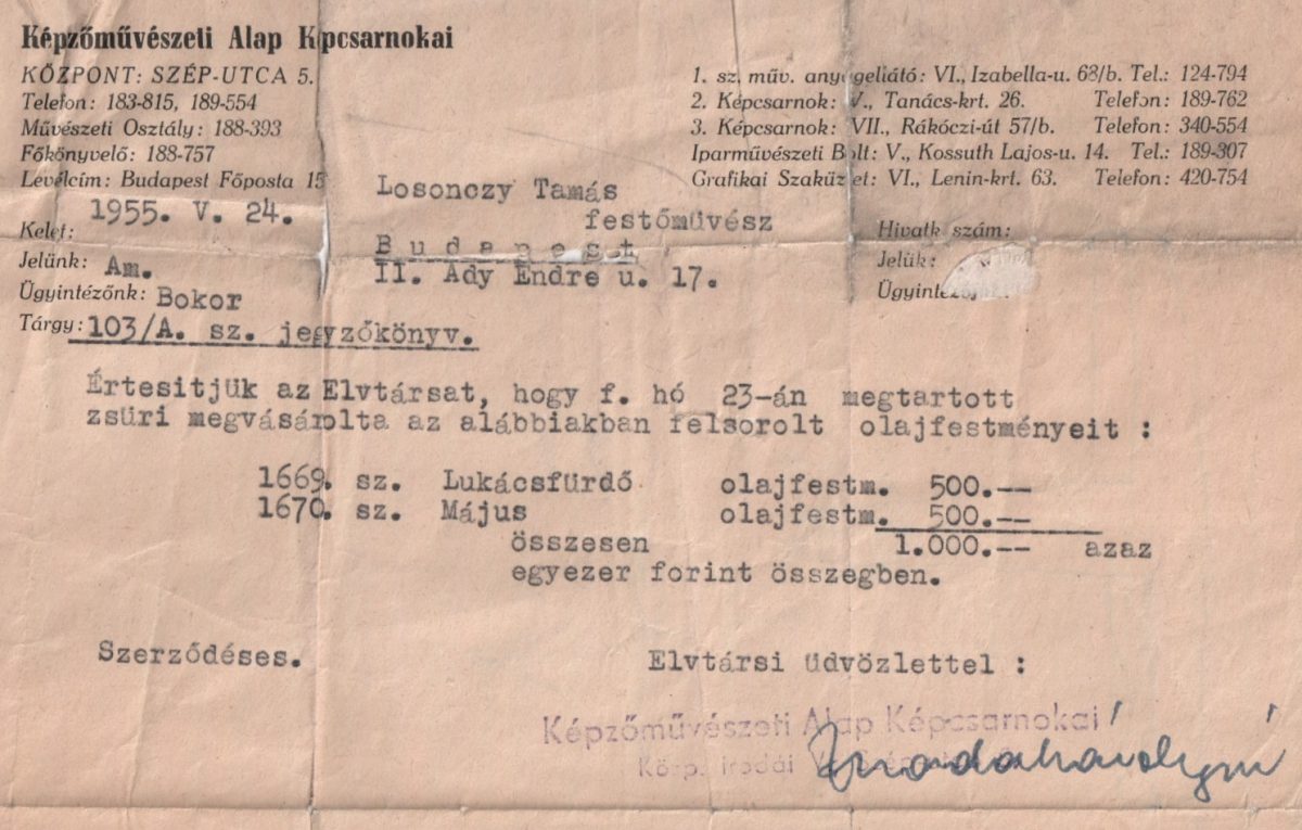 1955-05-24 Képzőművészeti Alap Képcsarnokai