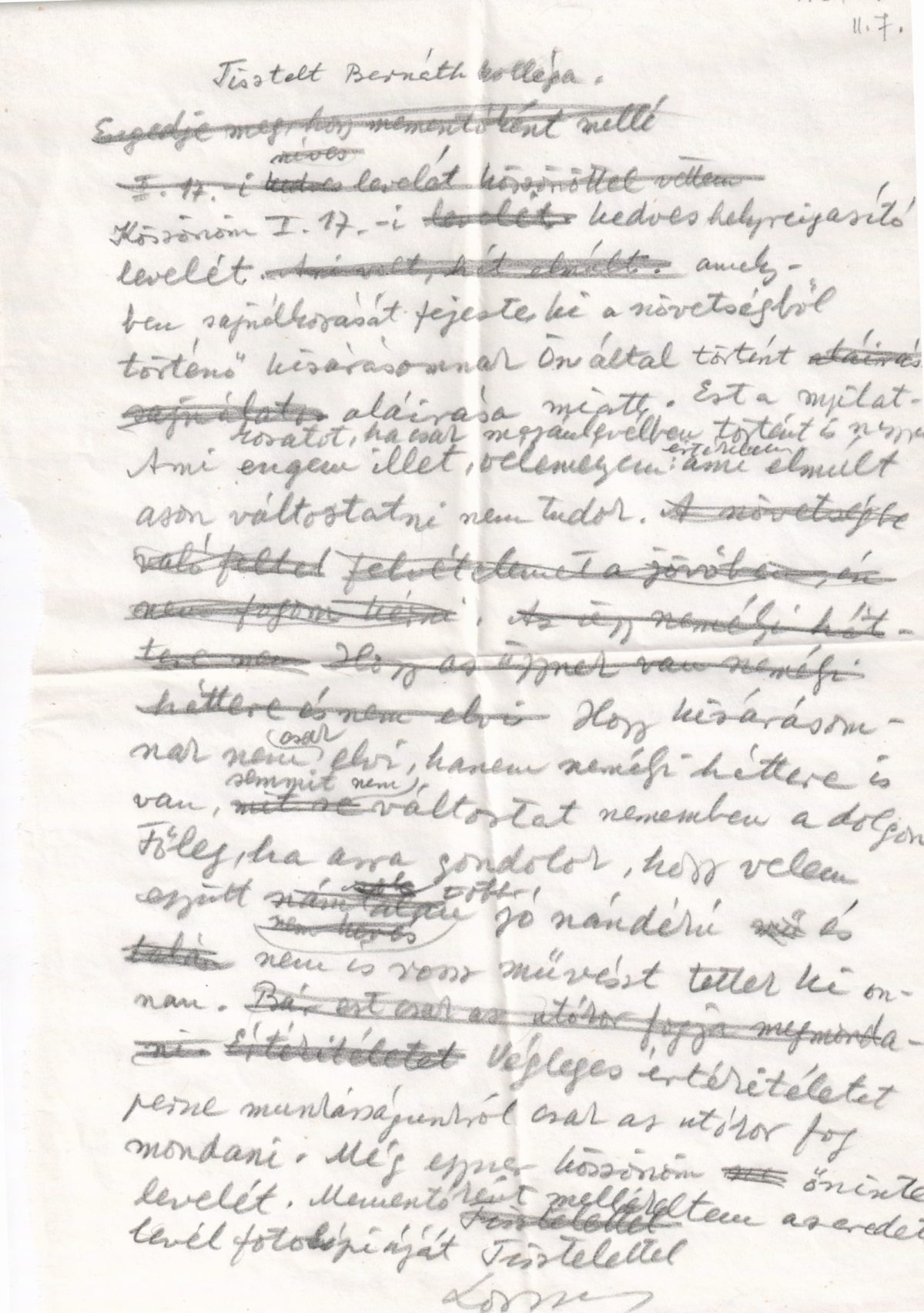 1971-02-07 L.T. Bernáth Aurélnak