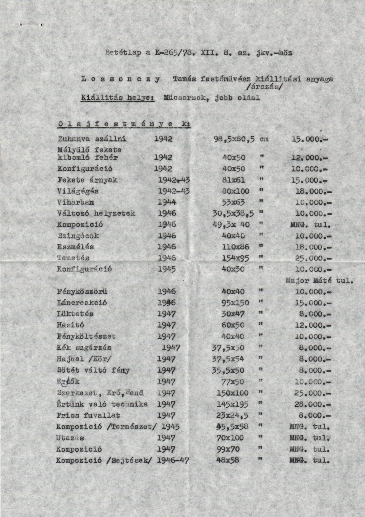 1978-12-12 Képző- és Iparművészeti Lektorátus