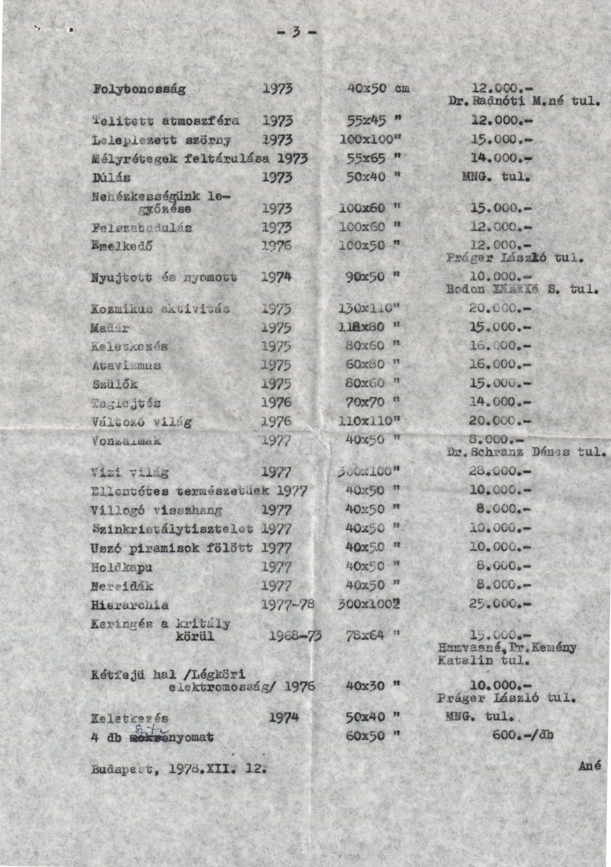 1978-12-12 Képző- és Iparművészeti Lektorátus
